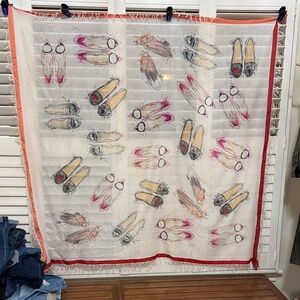 Randi & Will Colorful Shoe Print Scarf 55”x55” cotton/ Silk blend